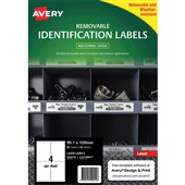 AVERY 959210 REMOVABLE HEAVYDUTY LABELS 991 X 139MM WHITE PACK 20