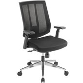 EDEN RALLY OFFICE CHAIR WITH ARMS POLISHED ALUMINIUM BASE
