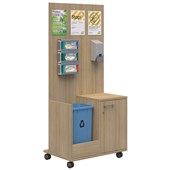 SANITIZATION STATION 1 LOCKING DOOR WITH BIN COMPARTMENT W800 X D550 X H1800MM CLASSIC OAK