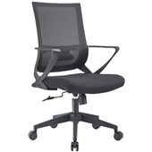 SYLEX CLINTON MID BACK OFFICE CHAIR WITH FIXED ARMS BLACK