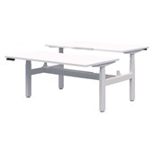 RAPID PREMIUM 2 POD ELECTRIC DESK 1200X800MM WHITE FRAME SNOW VELVET TOP