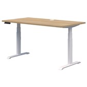 RAPID PREMIUM ELECTRIC DESK 1200X700 CLASSIC OAK TOP WHITE BASE