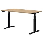 RAPID PREMIUM ELECTRIC DESK 1500 x 800MM CLASSIC OAK TOP BLACK BASE