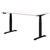 RAPID PREMIUM ELECTRIC DESK 1500 x 800MM SNOW VELVET TOP BLACK BASE