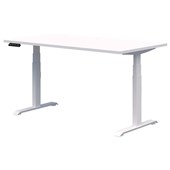 RAPID PREMIUM ELECTRIC DESK 1500 x 800MM SNOW VELVET TOP WHITE BASE