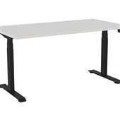 KNIGHT HAVEN ELECTRIC DESK W1500 X D800 X H6301280MM BLACK FRAME WHITE TOP
