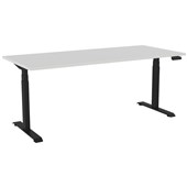 KNIGHT HAVEN ELECTRIC DESK W1800 X D800 X H6301280MM BLACK FRAME WHITE TOP