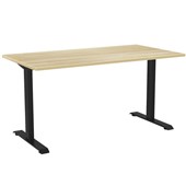 KNIGHT HAVEN FIXED HEIGHT DESK W1500 X D800 X H740MM BLACK FRAME ATLANTIC OAK TOP