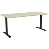 KNIGHT HAVEN FIXED HEIGHT DESK W1800 X D800 X H740MM BLACK FRAME NORDIC MAPLE TOP