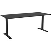 KNIGHT HAVEN FIXED HEIGHT DESK W1800 X D800 X H740MM BLACK FRAME BLACK TOP