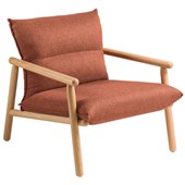 EDEN LOUNGE MAIA CHAIR WARM NATURAL BEECH TIMBER FRAME KEYLARGO PAPRIKA