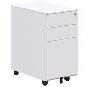 ACCENT STEEL SLIM MOBILE PEDESTAL H600 X W300 X D500MM WHITE