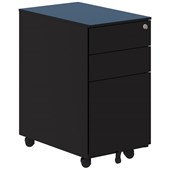 ACCENT STEEL SLIM MOBILE PEDESTAL H600 X W300 X D500MM BLACK