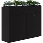 RAPID PLANTER CABINET INCLUDING ARTIFICIAL PLANTS H1200 X L1600MM BLACK