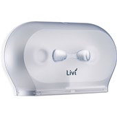 LIVI D774 JUMBO TOILET TISSUE MINI DOUBLE DISPENSER WHITE FREE ON LOAN
