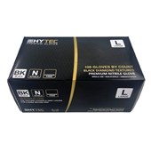 HYTEC BLACK TEXTURED NITRILE GLOVES POWDER FREE LARGE