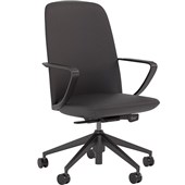 KNIGHT AERO EXECUTIVE MIDBACK CHAIR PU LEATHER BLACK 