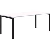AVERO SINGLE DESK 1500X800MM BLACK FRAME SNOW VELVET TOP