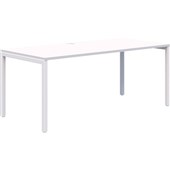 AVERO SINGLE DESK 1500X800MM WHITE FRAME SNOW VELVET TOP
