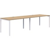 AVERO 2 POD INLINE DESK 1800X800MM WHITE FRAME CLASSIC OAK TOP