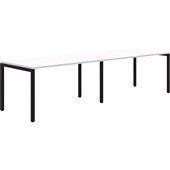 AVERO 2 POD INLINE DESK 1800X800MM BLACK FRAME SNOW VELVET TOP