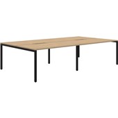 AVERO 4 POD BACK TO BACK DESK 1200X700MM BLACK FRAME CLASSIC OAK TOP