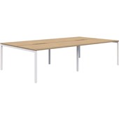 AVERO 4 POD BACK TO BACK DESK 1200X700MM WHITE FRAME CLASSIC OAK TOP