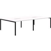 AVERO 4 POD BACK TO BACK DESK 1200X700MM BLACK FRAME SNOW VELVET TOP