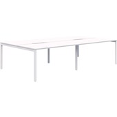 AVERO 4 POD BACK TO BACK DESK 1200X700MM WHITE FRAME SNOW VELVET TOP