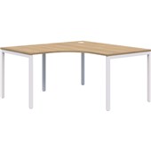 AVERO WORKSTATION 90 DEGREES 1500X1500MM WHITE FRAME CLASSIC OAK TOP