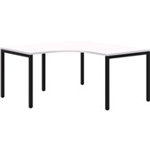 AVERO WORKSTATION 90 DEGREES 1500X1500MM BLACK FRAME SNOW VELVET TOP