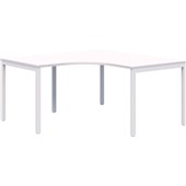 AVERO WORKSTATION 90 DEGREES 1800X1800MM WHITE FRAME SNOW VELVET TOP