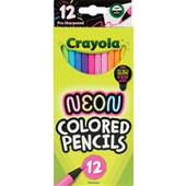 CRAYOLA NEON COLORED PENCILS FULL SIZE PACK 12