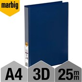 MARBIG CLEARVIEW INSERT RING BINDER 3D 25MM A4 BLUE