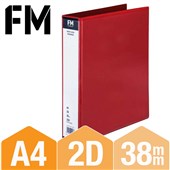 FM INSERT RINGBINDER POLYPROPYLENE 2D 38MM A4 RED