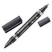 STAEDTLER 348 LUMOCOLOR PERMANENT MARKER BULLET DUO 06 15MM BLACK