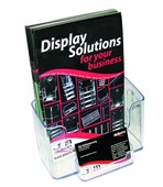 DEFLECTO BROCHURE HOLDER WITH BUSINESS CARD HOLDER A5 CLEAR