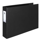 MARBIG DELUXE RING BINDER LANDSCAPE PVC 3D 65MM A3 BLACK