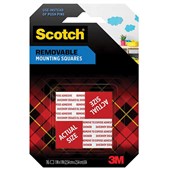 SCOTCH 108 MOUNTING SQUARES REMOVABLE MEDIUM 254MM BLACK PACK 16