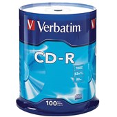 VERBATIM 94554 CDR 700MB 52X SPINDLE WHITE PACK 100