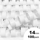 GBC PLASTIC BINDING COMB ROUND 21 LOOP 14MM A4 WHITE PACK 100