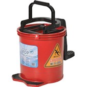 PURE CLEAN WRINGER BUCKET ON CASTORS 16L RED