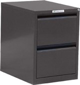 PRECISION CLASSIC VERTICAL FILING CABINET 2 DRAWER W470 X D620 X H720MM BLACK