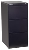 PRECISION CLASSIC VERTICAL FILING CABINET 3 DRAWER W470 X D620 X H1020MM BLACK TEXTURE