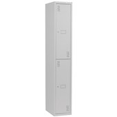 PRECISION CLASSIC STORAGE LOCKER 2 TIER W300 X D457 X H1800MM SILVER GREY