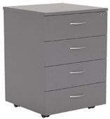 KNIGHT ERGOPLAN MOBILE 4 DRAWER LOCKABLE W466 X D460 X H630MM SILVER