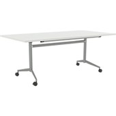 KNIGHT TEAM FLIP TABLE W1400 X D700 X H720MM SILVER FRAME WHITE TOP