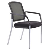 BURO LINDIS VISITOR CHAIR 4LEG BASE MESH BACK ELASTIC III FABRIC ARMS BLACK