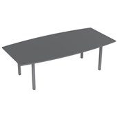 BOARDROOM TABLE CUBIT SILVER TOP STEEL FRAME W2400 X D1200 X H730MM