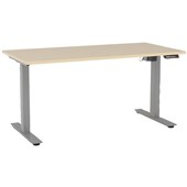 KNIGHT AGILE HEIGHT ADJUSTABLE DESK ELECTRIC 2 STAGE W1200 X D700 X H6801130MM SILVER FRAME NORDIC MAPLE TOP